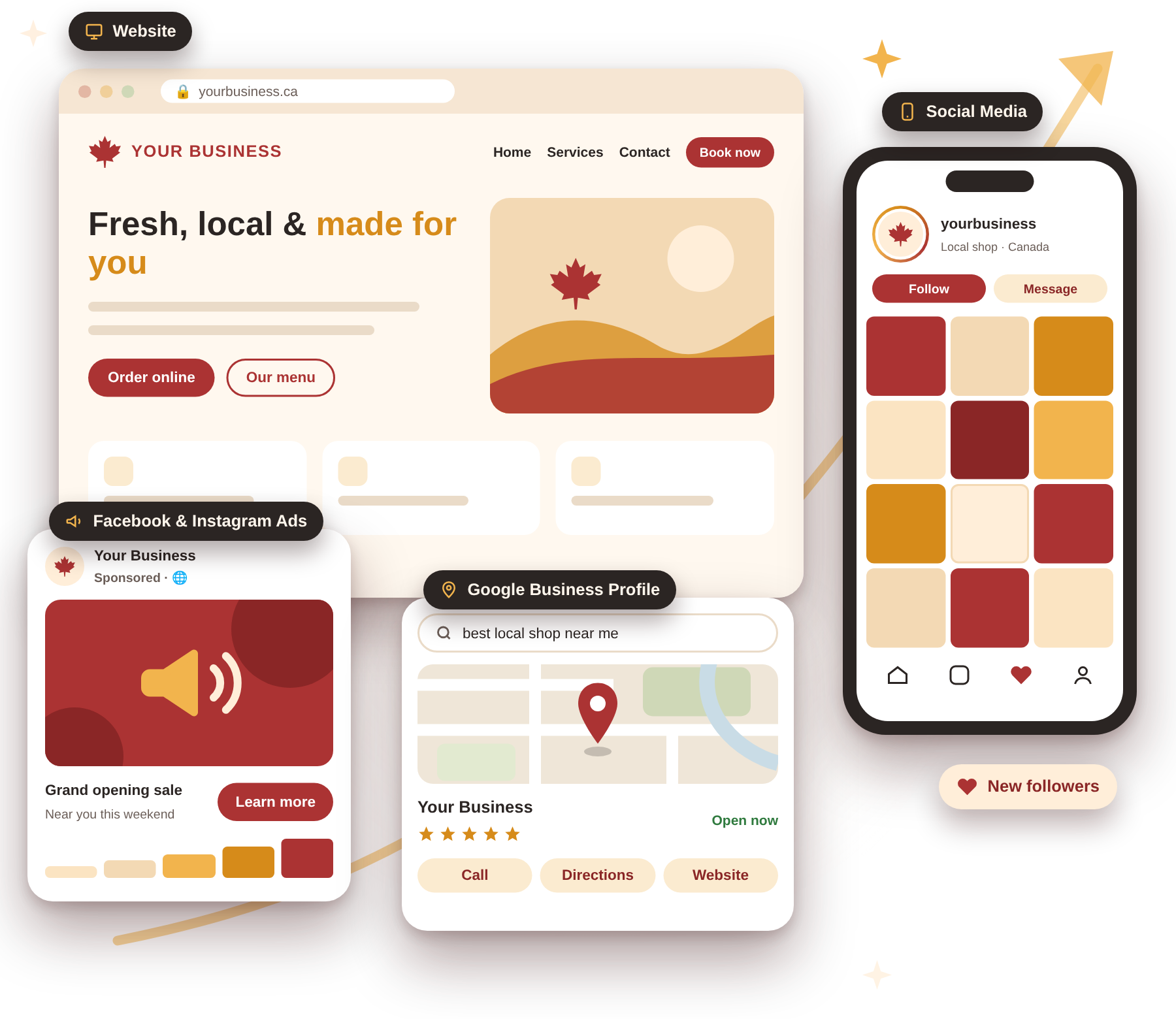 Website, social media, ads and Google profile designed by Maple Digital Partner